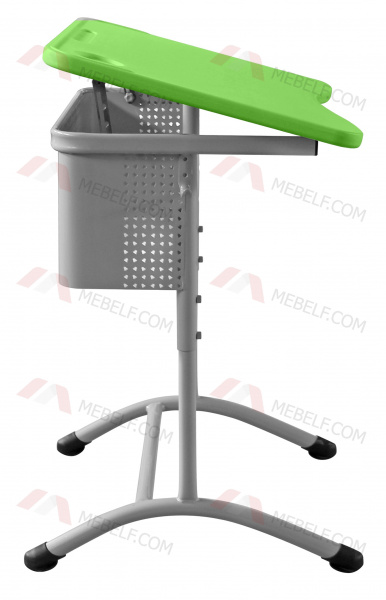 Школьный одноместный стол с наклонной пластиковой столешницей ШСТ15, зеленый