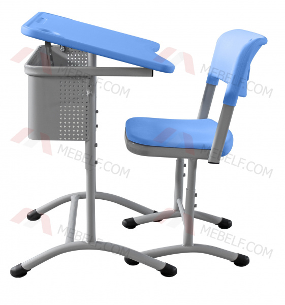 Школьный стол с наклонной столешницей ШСТ15 и стул ШС01, синий